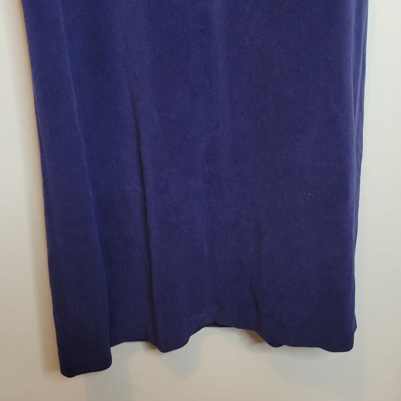 Vintage Vanity Fair Robe Zip Up Navy Blue Size Small Velour Long Sleeve 70s 80s - Picture 5 of 9